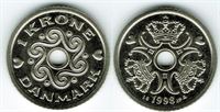 1 kr. 1998 i kv. S - fra Kgl. møntsæt
