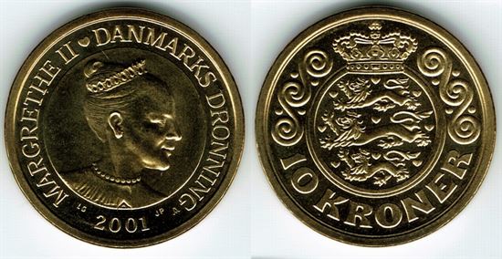 10 kr. 2001 i kv. S - Erindringsmønten