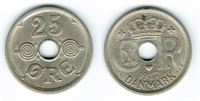 25 øre 1937 i kv. (01 - 0) - plet på kronen