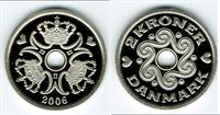 2 kr. 2006 i kv. M - fra Kgl. Proof møntsæt