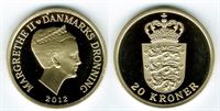 20 kr. 2012 i kv. M - fra Kgl. Proof møntsæt