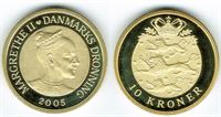 10 kr. 2005 i kv. M - fra Kgl. Proof møntsæt