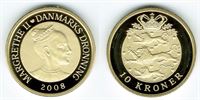 10 kr. 2008 i kv. M - fra Kgl. Proof møntsæt