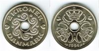 2 kr. 1994 i kv. S - fra Kgl. møntsæt