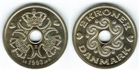 2 kr. 1993 i kv. S - fra Kgl. møntsæt