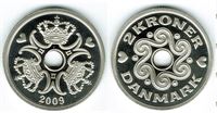 2 kr. 2009 i kv. M - fra Kgl. Proof møntsæt