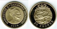 20 kr. 2009 i kv. M - fra Kgl. Proof møntsæt