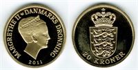 20 kr. 2011 i kv. M - fra Kgl. Proof møntsæt