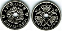 1 kr. 2014 i kv. M - fra Kgl. Proof møntsæt