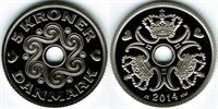 5 kr. 2014 i kv. M - fra Kgl. Proof møntsæt