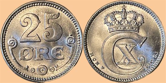 25 øre 1919 i kv. 0