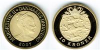 10 kr. 2007 i kv. M - fra Kgl. Proof møntsæt