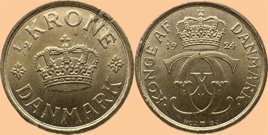 1/2 kr. 1924 i kv. 0 - blanketfejl