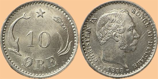 10 øre 1888 i kv. 01 - 0