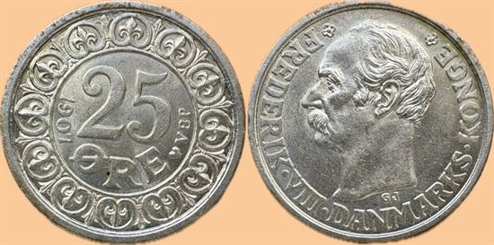 25 øre 1907 i kv. 0