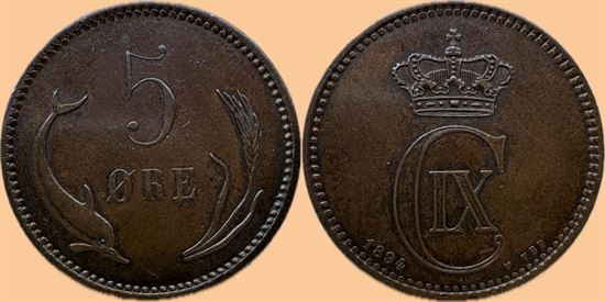 5 øre 1894 i kv. 1+ - 01
