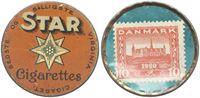 Postskillemønt 10 øre 1920 Star i kv. 1+