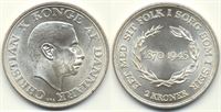 Erindringsmønt - Årgang 1945 2 kr. sølv i kv. 0