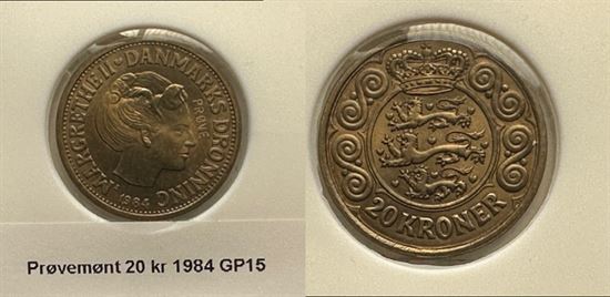 20 kr. 1984  Prøvemønt GP 15