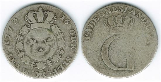 Sverige: År 1773 - 16 øre sølv i kv. 1-