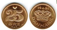 25 øre 1991 i kv. S  - fra Kgl. møntsæt