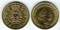 10 kr. 1991 i kv. S  - fra Kgl. møntsæt
