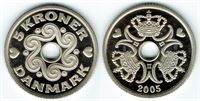 5 kr. 2005 i kv. S - M - Pragteksemplar med medaljeprægskarakter