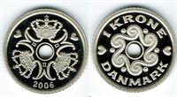 1 kr. 2006 i kv. M - fra Kgl. Proof møntsæt