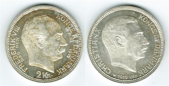 Erindringsmønt - Årgang 1912 2 kr. sølv i kv. 0