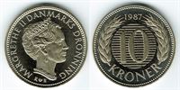 10 kr. 1987 i kv. M - fra Kgl. Møntsæt