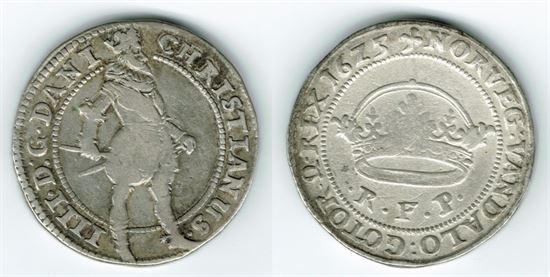 År 1624 - Chr. IV - 1 krone i kv. 1 - 1+