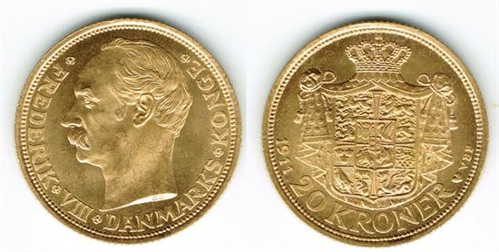 Guld 20 kr. 1911 i kv. 01 - 0