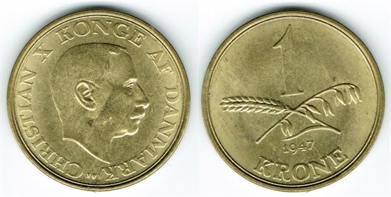 1 kr. 1947 i kv. 0 Sieg 4