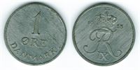 1 øre 1955 i kv. 0 - flot lys mønt