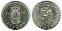 1 kr. 1976 i kv. S  - fra Kgl. møntsæt