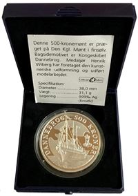 SKIBE: 500 kr. 2008 - Dannebrog - Sølv version