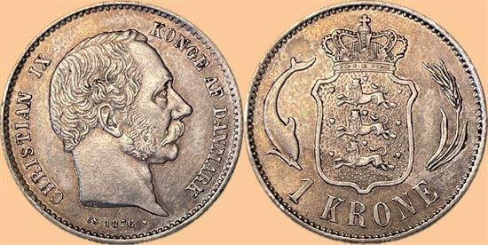 1 kr. 1876 i kv. 1+