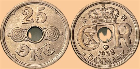 25 øre 1938 i kv. 0