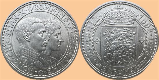 Erindringsmønt - Årgang 1923 2 kr. sølv i kv. 0