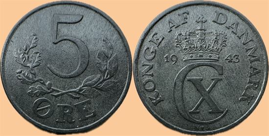 5 øre 1943 i kv. 01