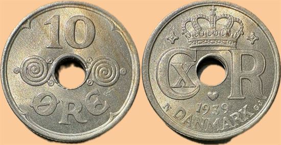 10 øre 1939 i kv. 0