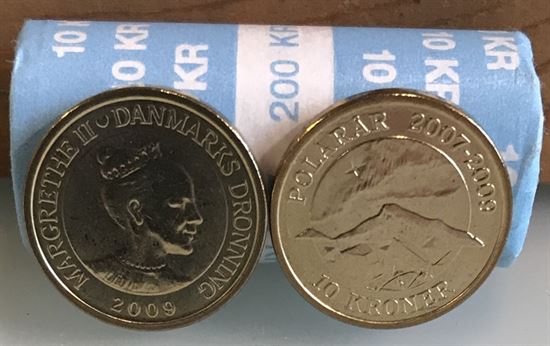 POLAR: 10 kr. 2007 - 2009 - Alle 3 polarmønter i kv. 0