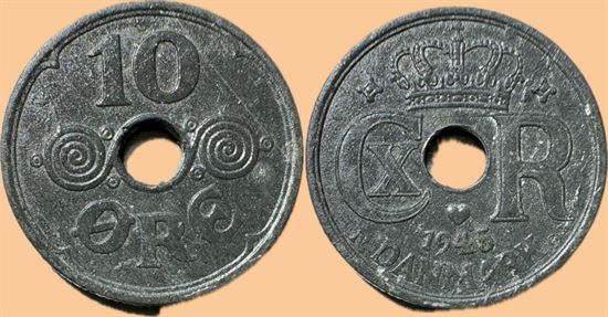 10 øre 1945 i kv. 01