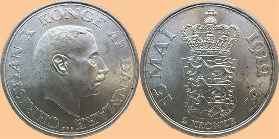 Erindringsmønt - Årgang 1937 2 kr. sølv i kv. 0
