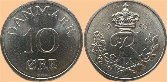10 øre 1950 i kv. 0