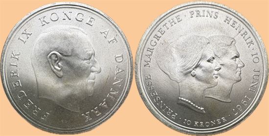 Erindringsmønt - Årgang 1967 10 kr. sølv i kv. 0