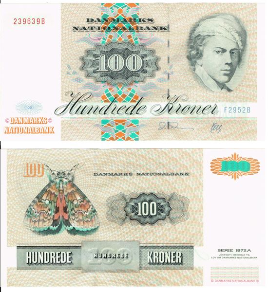 Seddel: 100 kr. 1995 F2952B i kv. 01 - 0