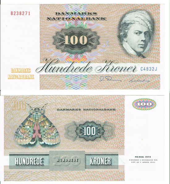 Seddel: 100 kr. 1983 C4832J i kv. 01 - 0