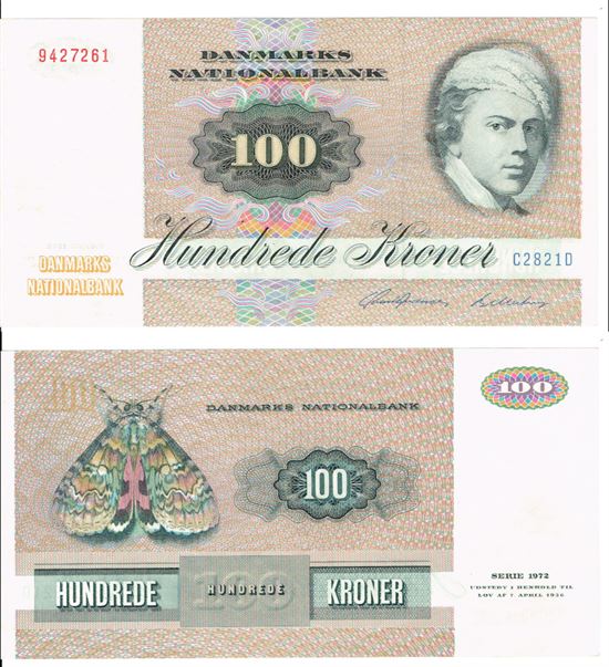 Seddel: 100 kr. 1982 C2821D i kv. 01