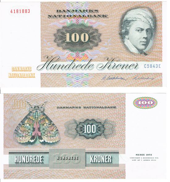 Seddel: 100 kr. 1984 C5843E i kv. 0